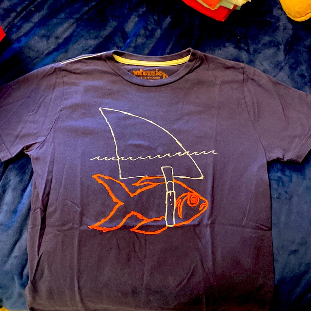 Boys Johnnie B (Boden) SS navy tee.